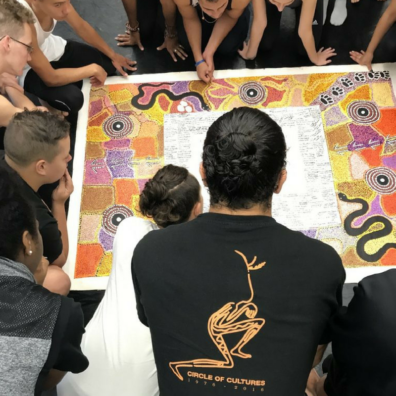 NAISDA Developing Artists viewing the Uluru Statement from the Heart